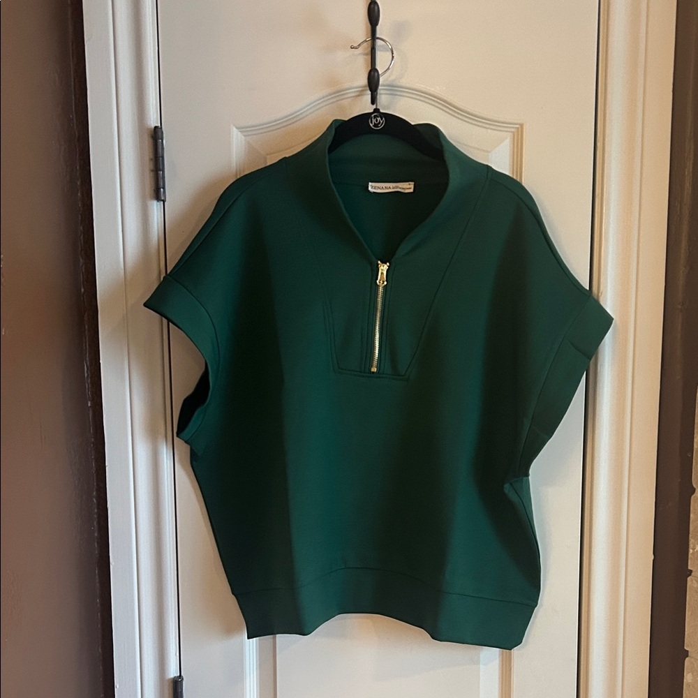 SCUBA HIGH NECK HALF ZIP VEST- Kelly Green